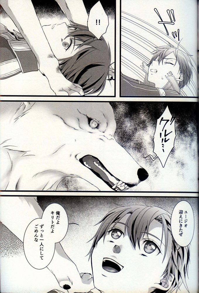 【エロ同人 SAO】キリトの姿は狼になっており襲い掛かって獣姦セックスするユージオ！！【無料 エロ漫画】 (12)